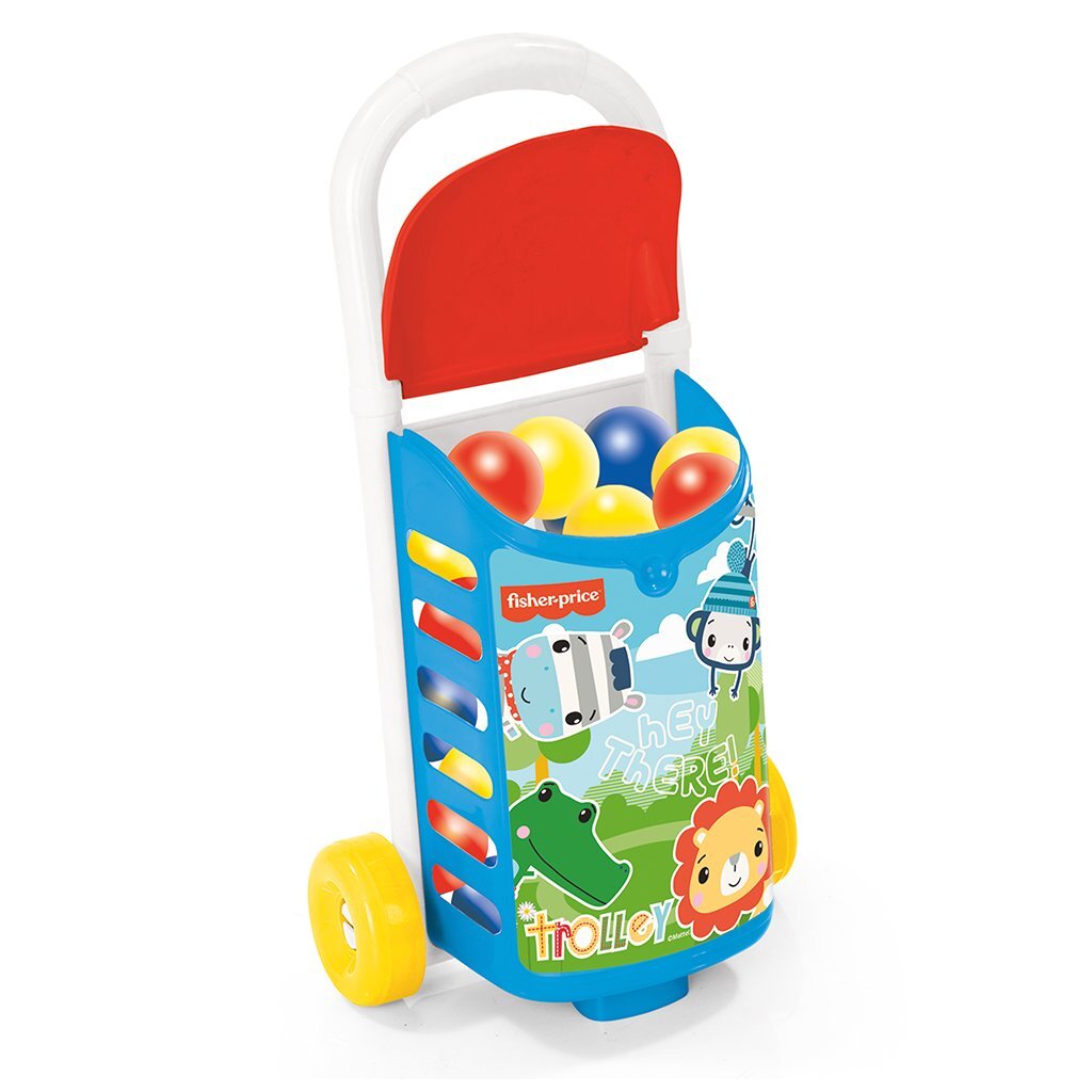 8690089018144_1.jpg Dolu Fisher Price Trolly Met Ballen 25 Stuks - Afbeelding 1