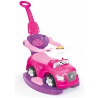 Dolu Eenhoorn Loopauto Met Duwstang Roze