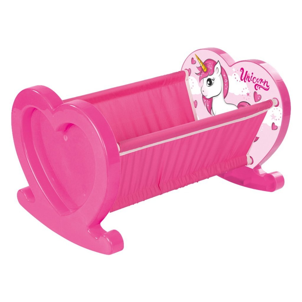 8690089025494_1.jpg Dolu Eenhoorn Poppenwiegje Roze - Afbeelding 1