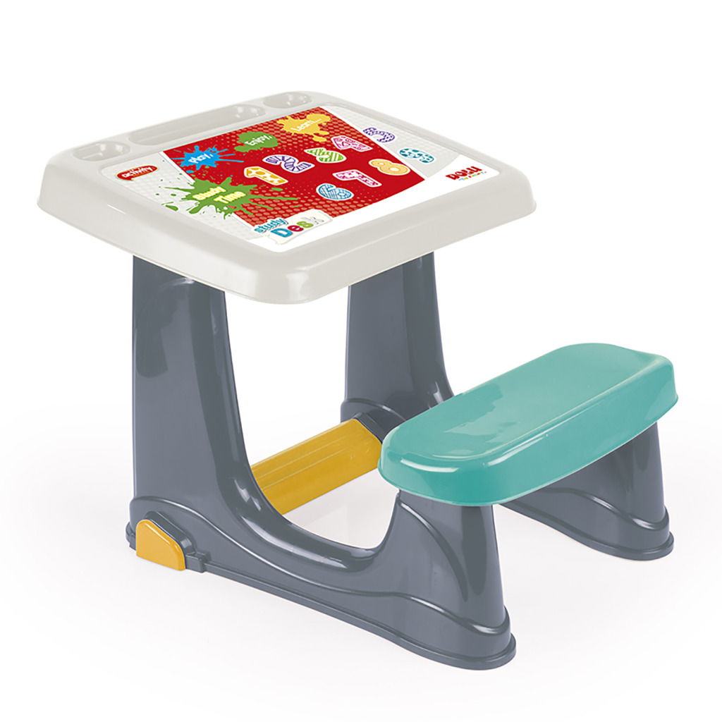 8690089026637_1.jpg Dolu 2663 Bureau Voor Kinderen 50X77X57 Grijs/Blauw/Wit - Afbeelding 1