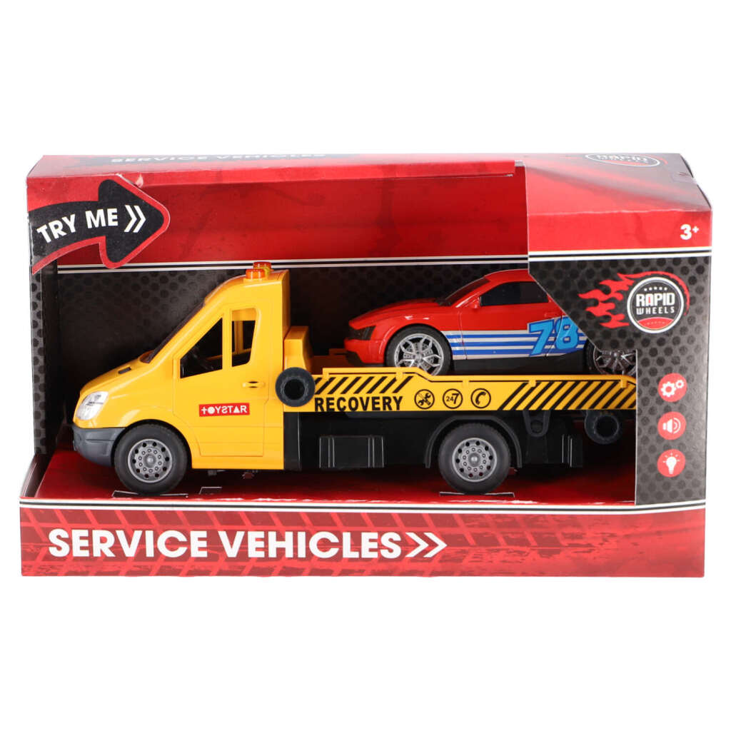 8710124145038_0.jpg Rapid Wheels Sleepauto + Auto + Licht En Geluid - Afbeelding 1