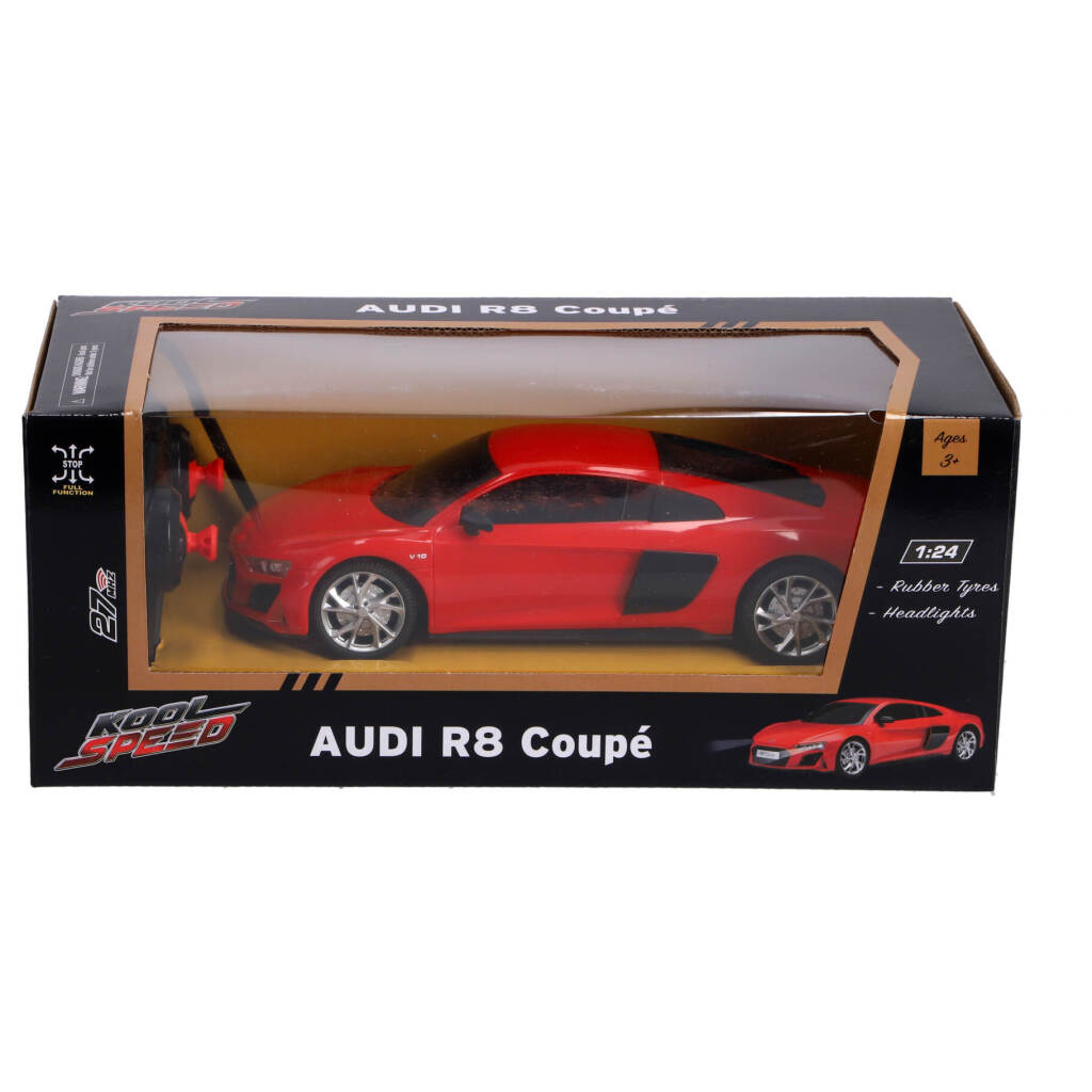 8710124149715_0.jpg Kool Speed Rc Audi R8 CoupÉ 1:24 + Licht Rood - Afbeelding 1