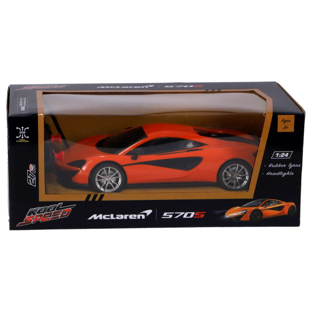 8710124149852_0.jpg Kool Speed Rc Mclaren 570S 1:24 + Licht Oranje - Afbeelding 1