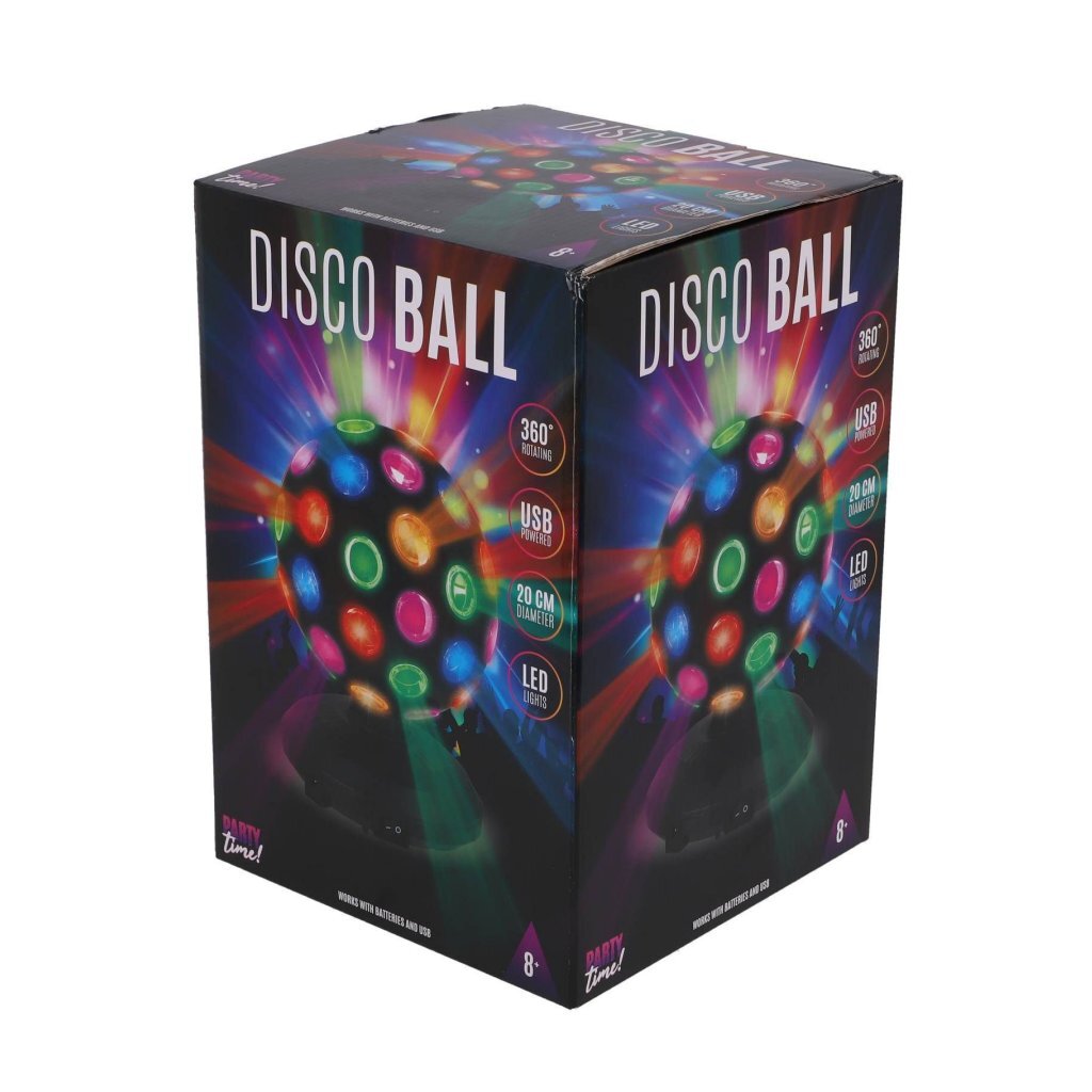 8710124151879_1.jpg Disco Led Disco Bal 20 Cm Zwart - Afbeelding 1