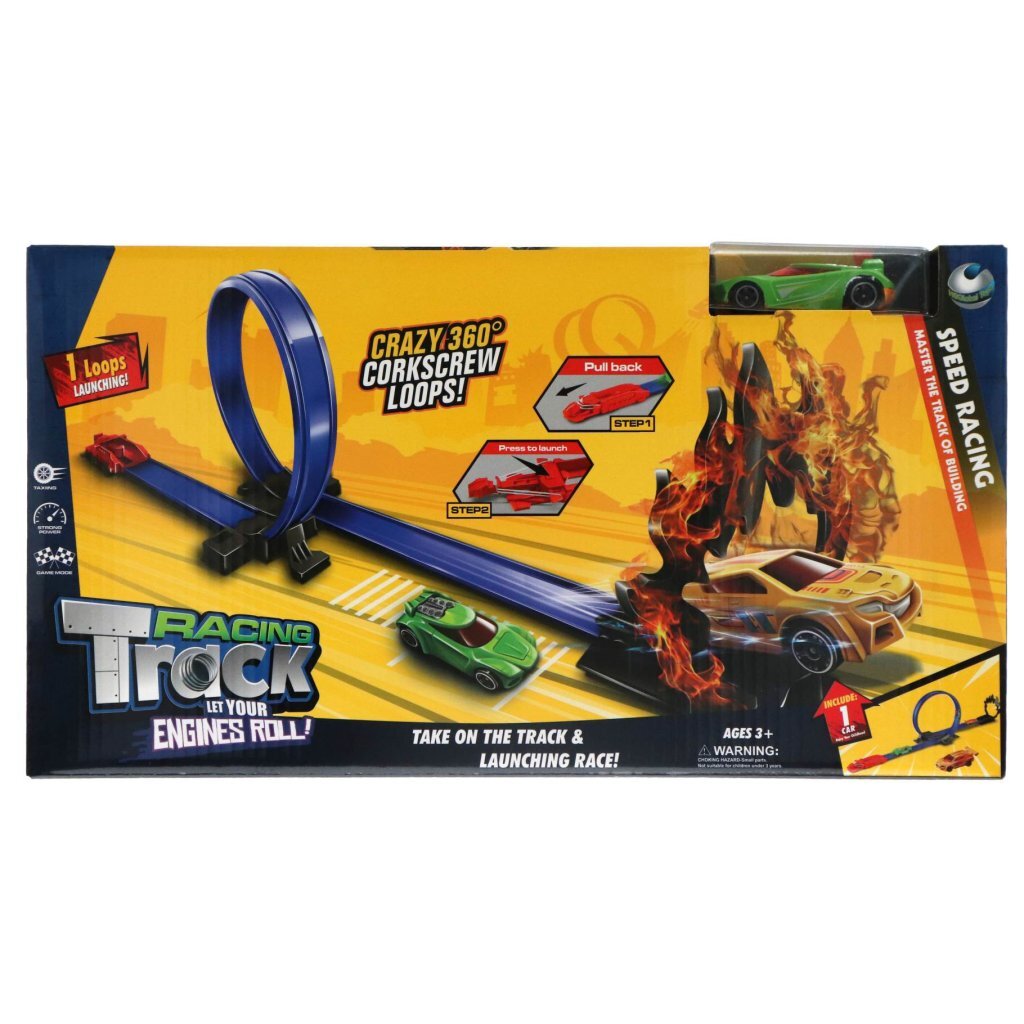 8710124154085_1.jpg Overige Merken Racebaan Vlammen Met Looping + Auto - Afbeelding 1