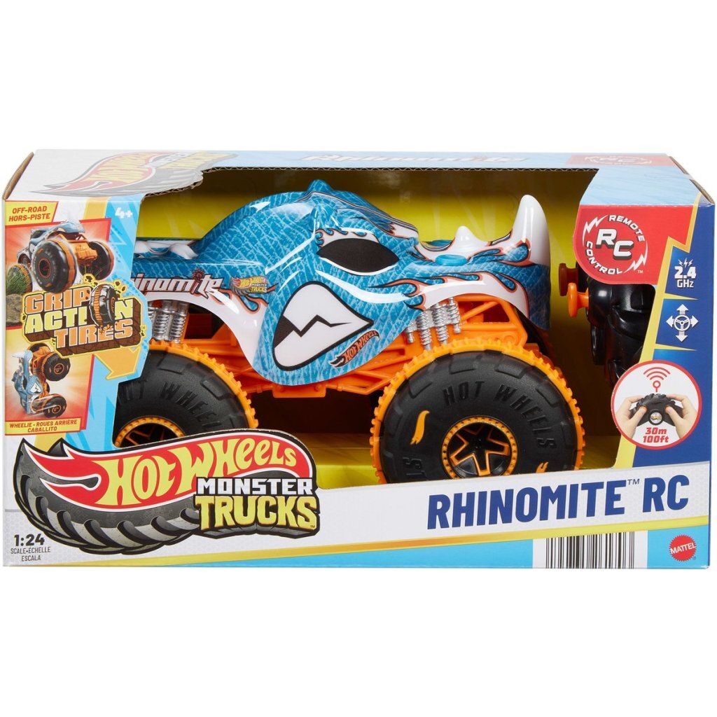 0194735261703_1.jpg Mattel Hot Wheels Rc Monster Truck Rhinomite 1:24 - Afbeelding 1
