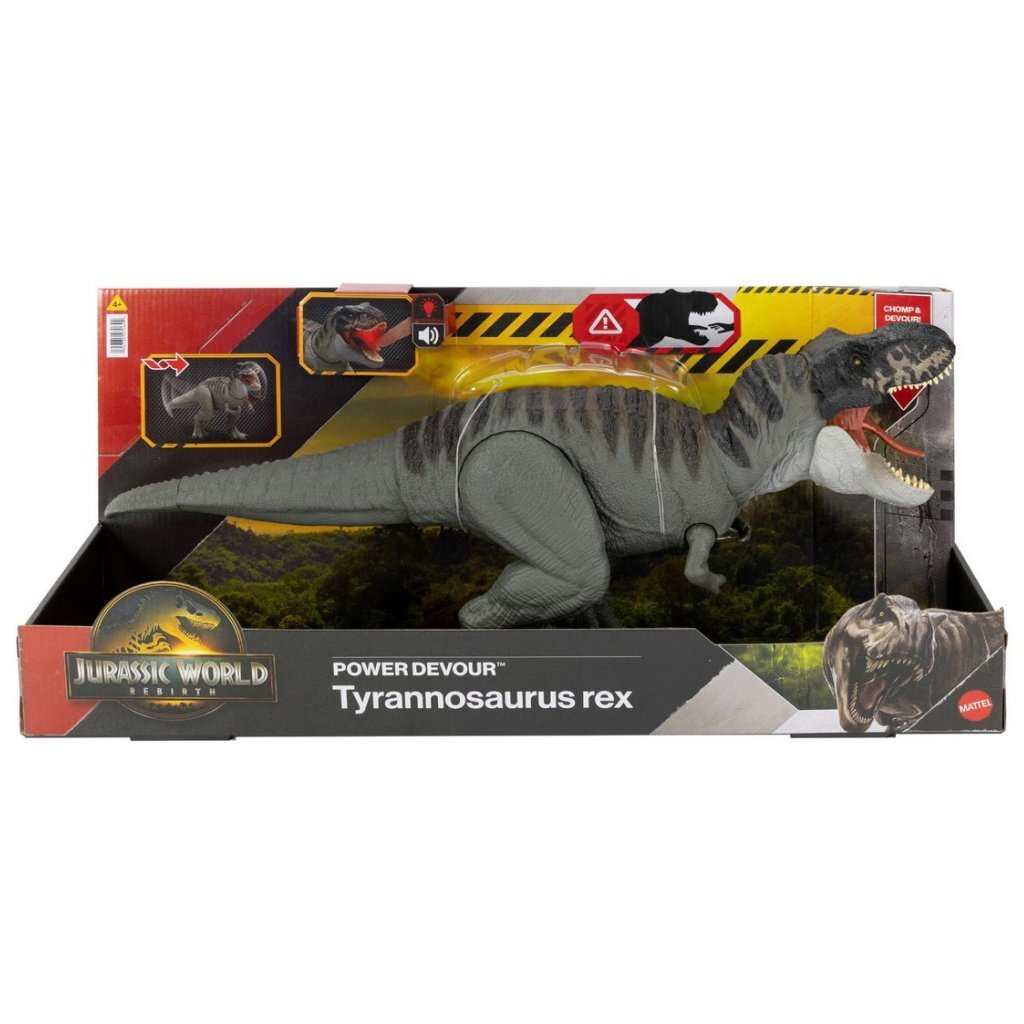 0194735270644_1.jpg Mattel Jurassic World Movie Feature T-Rex + Licht En Geluid - Afbeelding 1