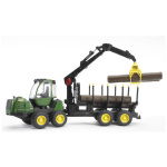 Bruder Tractor John Deere 1210E Met Boomstamgrijper