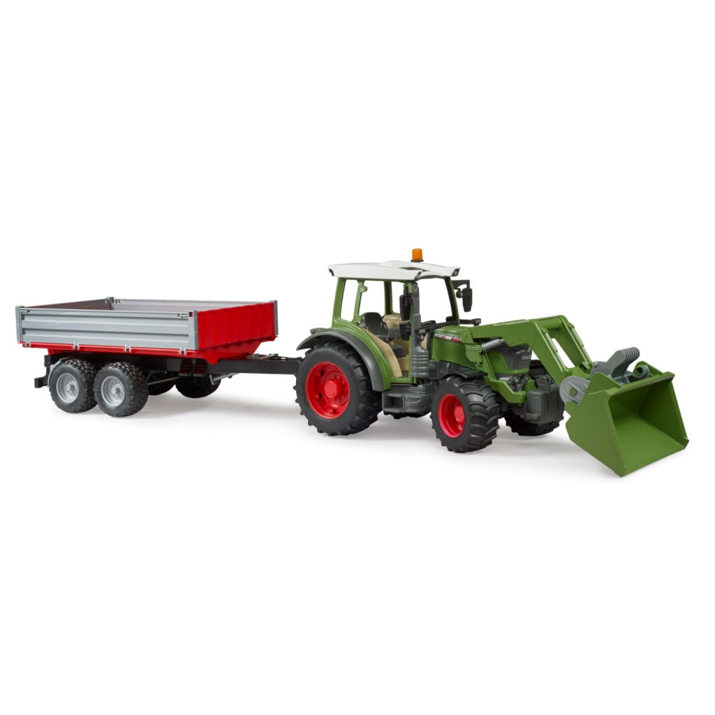 4001702021825_0.jpg Bruder 02182 Fendt Vario 211 Met Voorlader + Zijwandaanhanger - Afbeelding 1