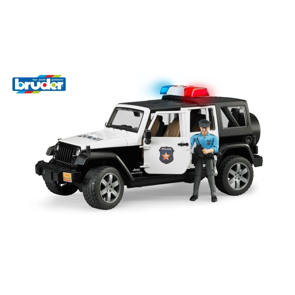 4001702025267_0.jpg Bruder 02526 Wrangler Politiejeep + Licht En Geluid 1:16 - Afbeelding 1