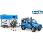 Bruder 02588 Politie Jeep Met Paardentrailer + Paard En Figuur + Licht En Geluid
