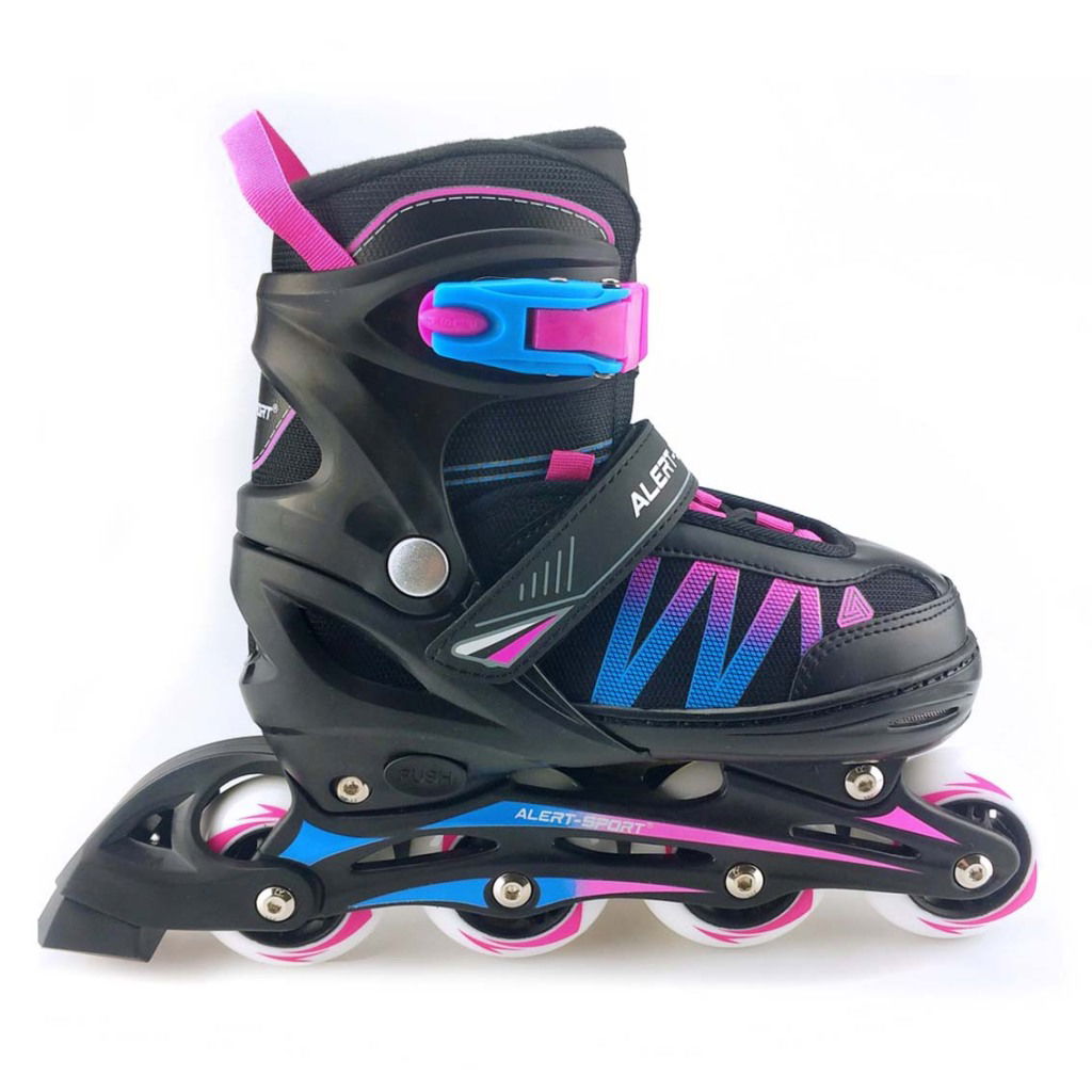 8710124136074_0.jpg Alert Inline Skates Maat 35-38 Roze/Blauw/Zwart - Afbeelding 1