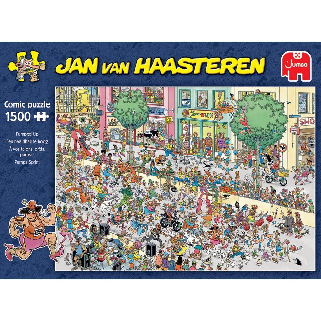 8721017603337_1.jpg Jumbo Puzzel Jan Van Haasteren Een Naaldhak Te Hoog 1500 Stukjes - Afbeelding 1